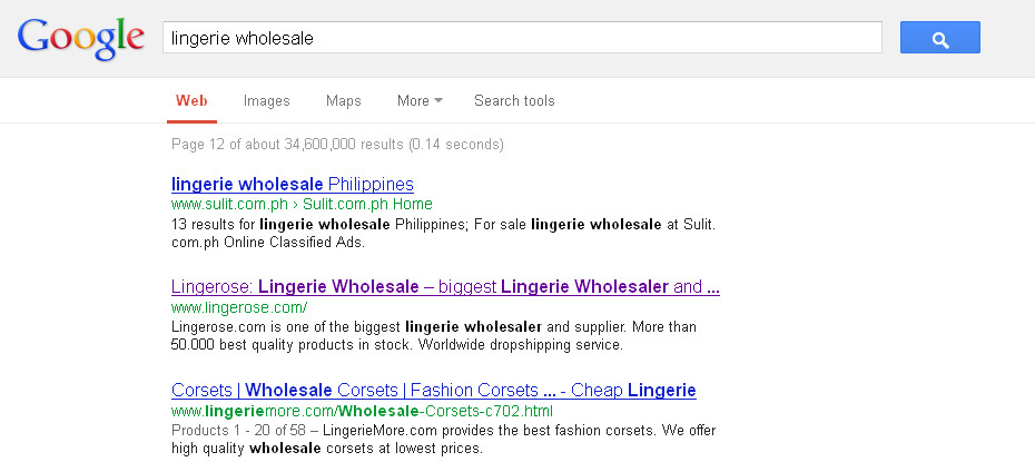 8. Lingerie Wholesale in Google Lingerose.com 112 14.03.2013